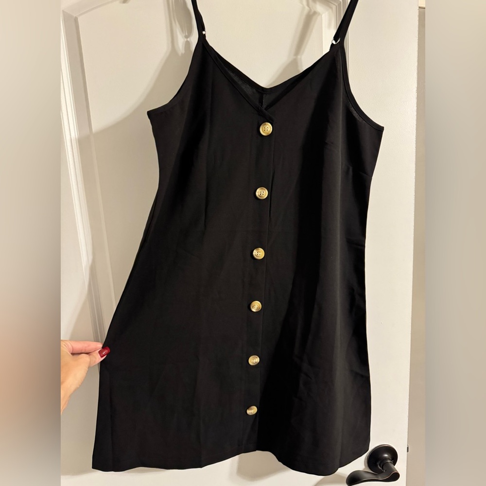 Black Dress with Gold Buttons- NWOT